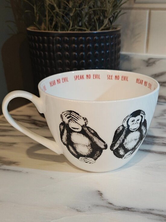 Portobello By Design Other - Portobello Three Wise Monkeys Bone China Jumbo Mug Hear Speak See No Evil